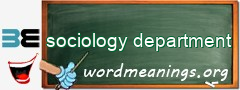 WordMeaning blackboard for sociology department